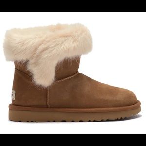 UGG Cathie chestnut suede fluff short boots